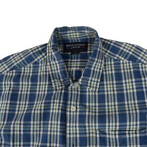 Abercrombie & Fitch Men's Plaid Button Up Shirt XL 100% Cotton Preppy